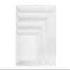 Exquisite Disposable-Clear-Plastic-Plates-Square Linear (40 Pack) Wedding Dinner Fancy Tableware Dishes (7.5 Inch., Clear) Single Size Set view 3