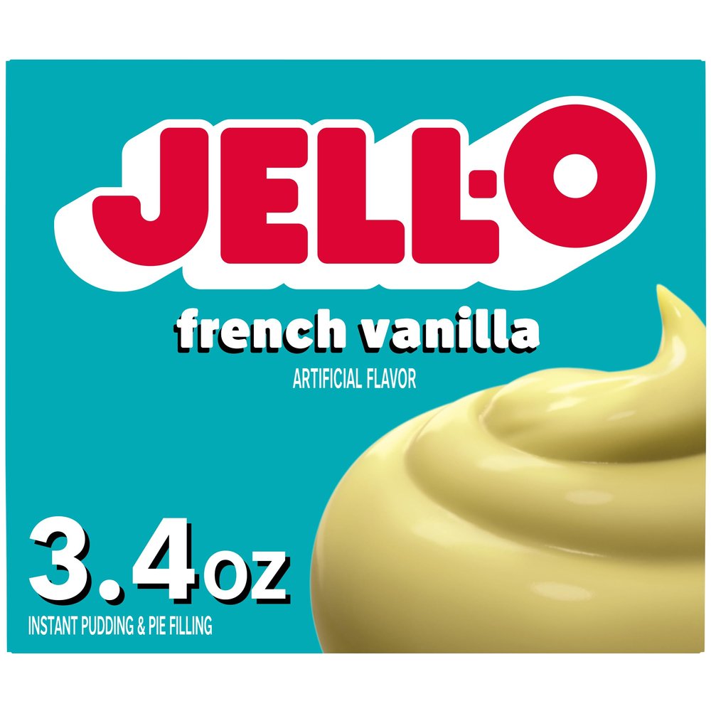 Jell-O Instant Pudding & Pie Filling Mix, French Vanilla Flavor, Fat Free Creamy Dessert for Baking, Pies & No-Bake Recipes, 3.4 oz (Pack of 3)