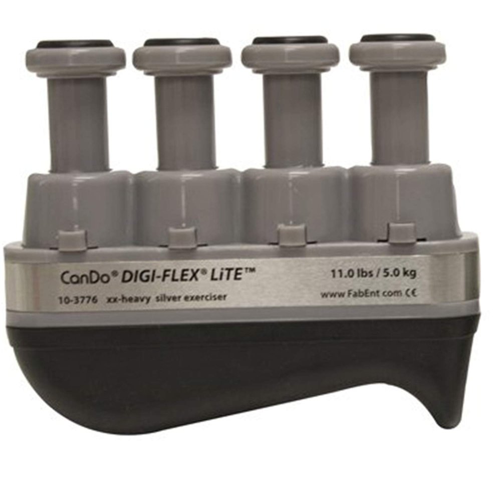CanDo Digi-Flex Lite, Silver, Hand Exerciser for Finger Strengthening, Rehabilitation, and Therapy