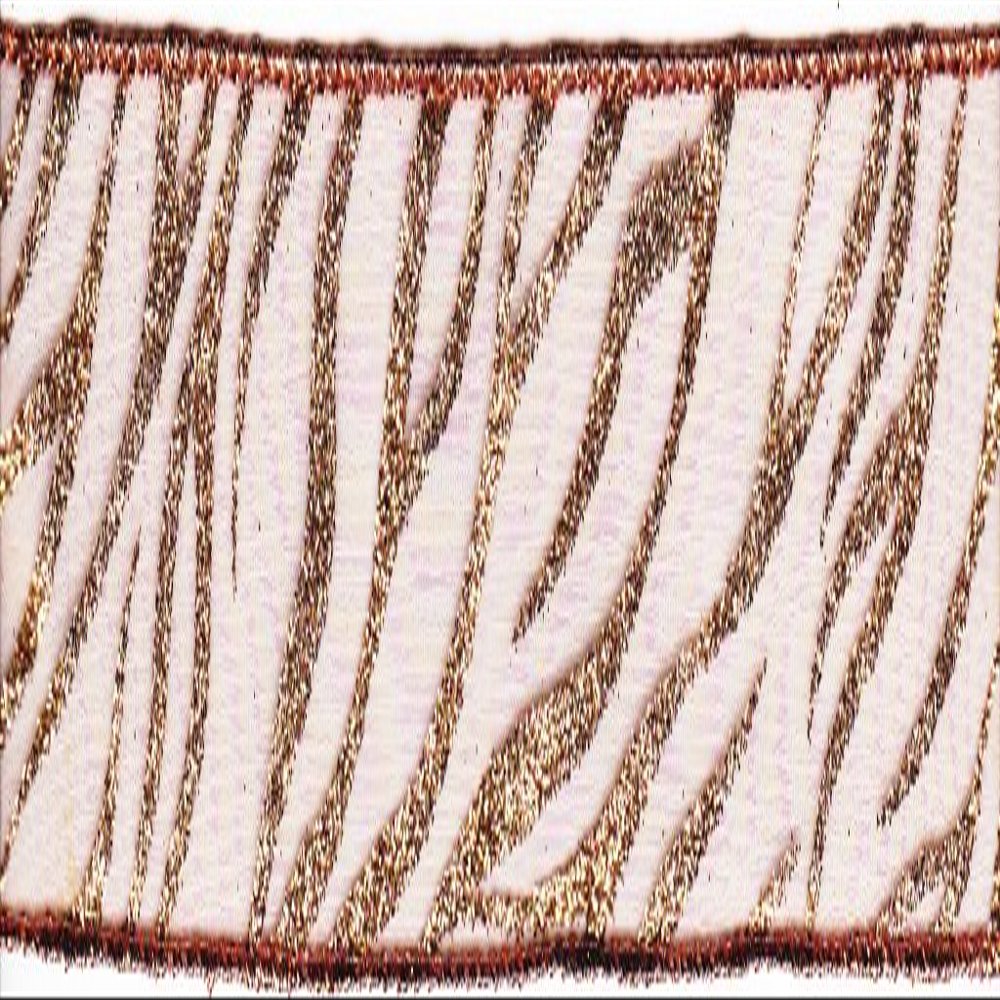 1 1/2" Glitter Zebra Ribbon - Copper - 5 1/2 Yards