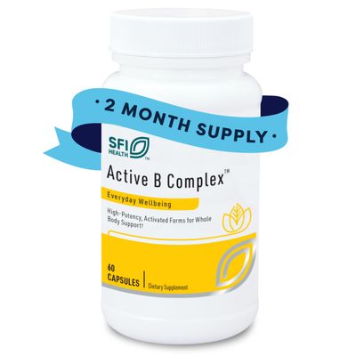 Klaire Labs SFI Health Active B Complex - Methylated Vitamin B Complex with Methyl Folate, B12, B6 and More - Support Healthy Energy, Brain, Liver & Nerve Function (60 Capsules)