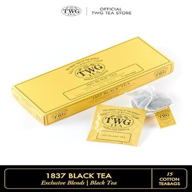 TWG Tea | 1837 Black Tea | Black Tea | Fruits & Flowers | 15 Hand Sewn Cotton Tea Bags | Gift Set