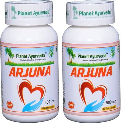 Planet Ayurveda Arjuna, 500mg Veg Capsules - 2 Bottles