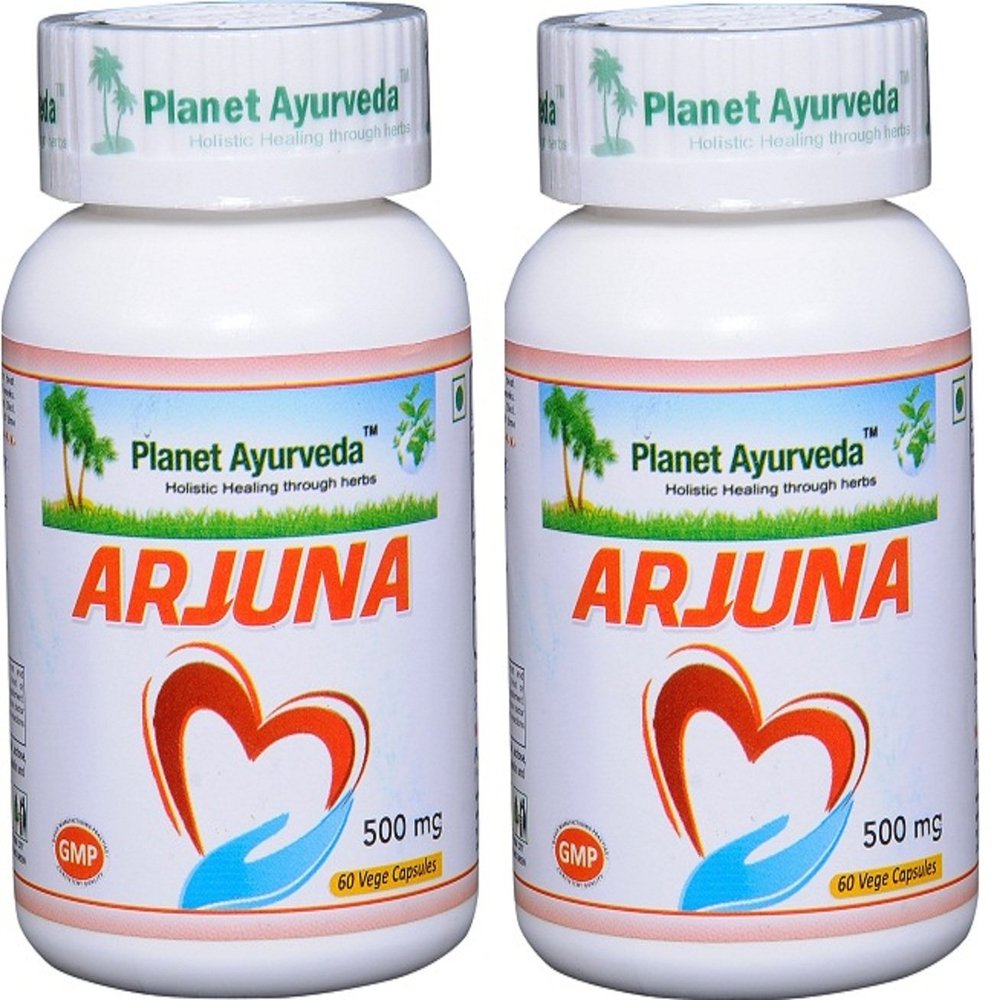 Planet Ayurveda Arjuna, 500mg Veg Capsules - 2 Bottles
