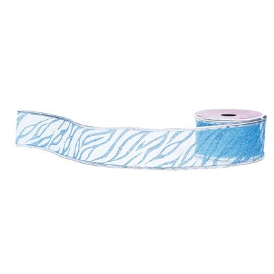 JAM PAPER Holiday Ribbon - 2 x 3 Yards - Blue Wave - Sold Individually