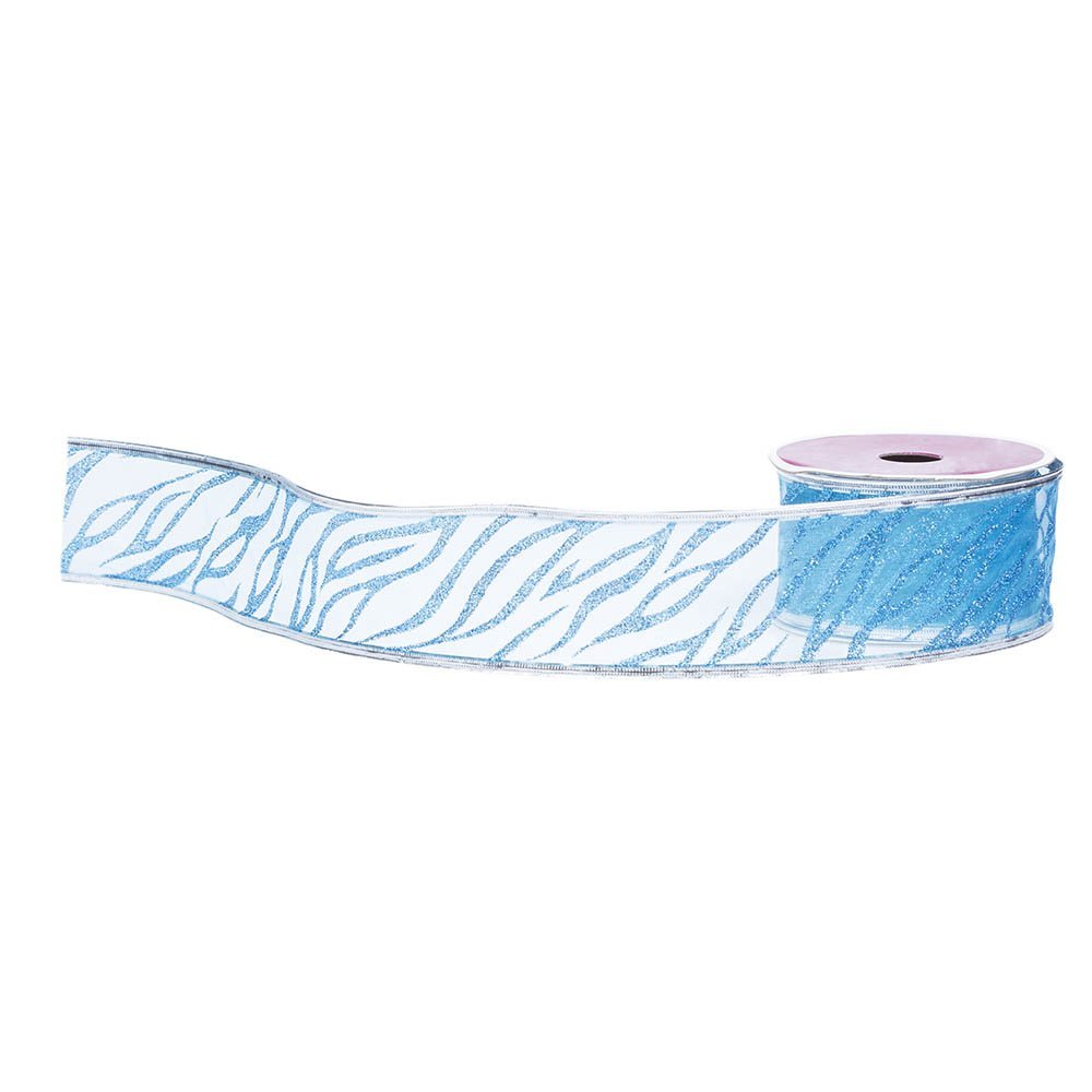 JAM PAPER Holiday Ribbon - 2 x 3 Yards - Blue Wave - Sold Individually