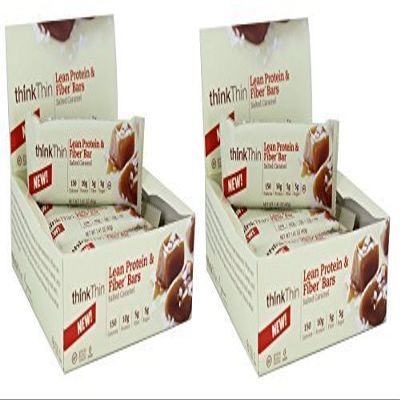 Think Thin 20 Pack (2 X Box of 10)- (Fiber Salted Caramel) 2x10-40G BARS 14.11 OUNCES by thinkThin