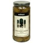 Krinos Cracked Green Olives 16 OZ (Pack of 18) by Krinos