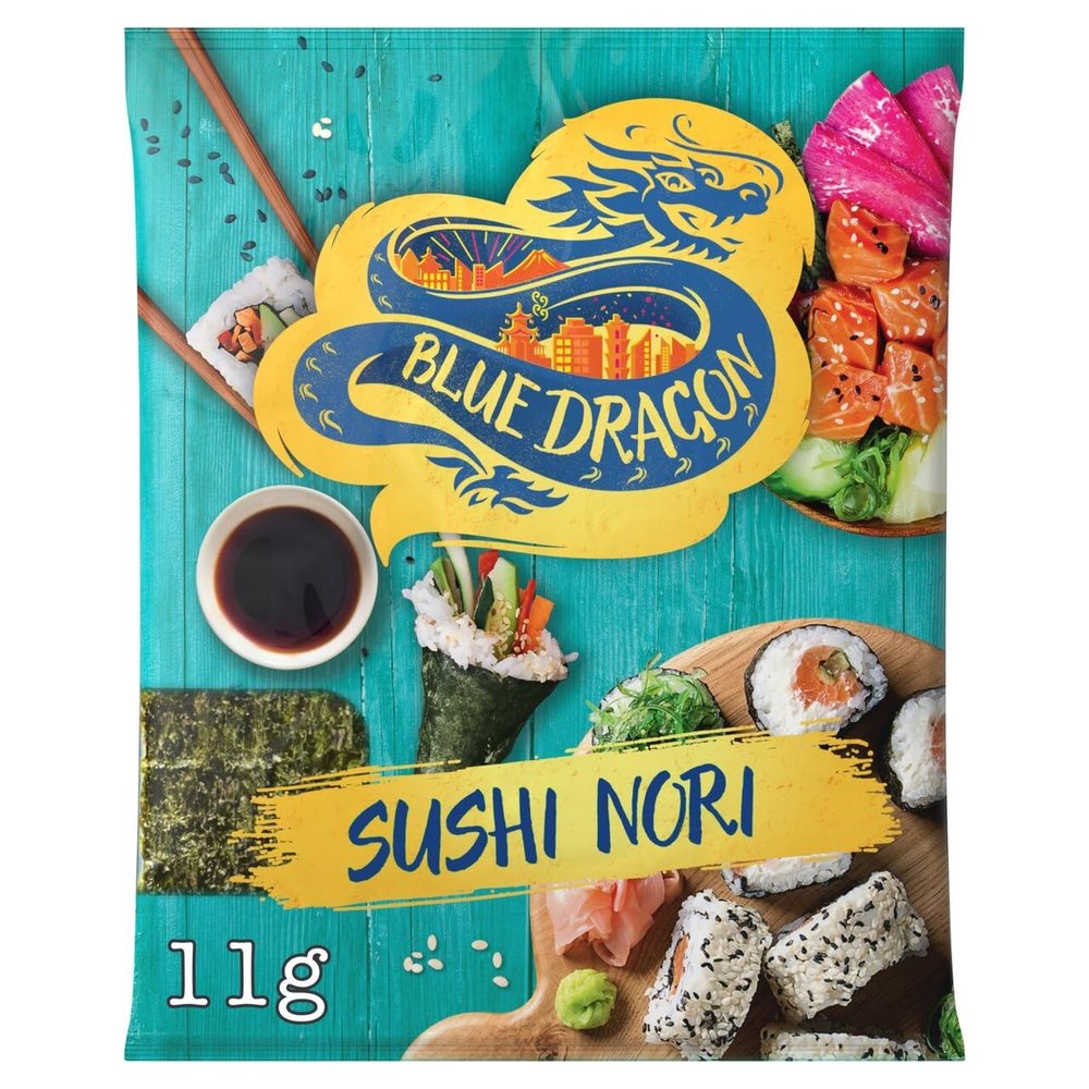 Blue Dragon Sushi Nori Roasted Seaweed 11g (Pack of 15)