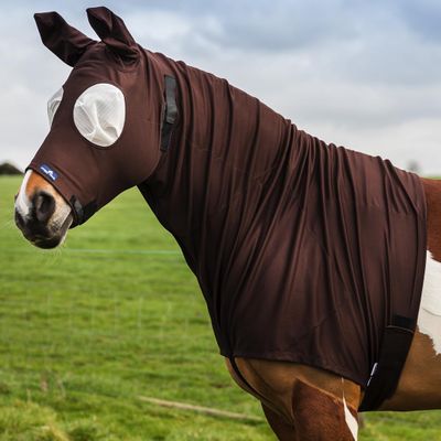 Fly Hood for Horse and Pony | Ultimate Protection from Sweet Itch, UV Rays, Flies and Insects | Snuggy Hoods | Zip Version | 3 Colors, 8 Sizes