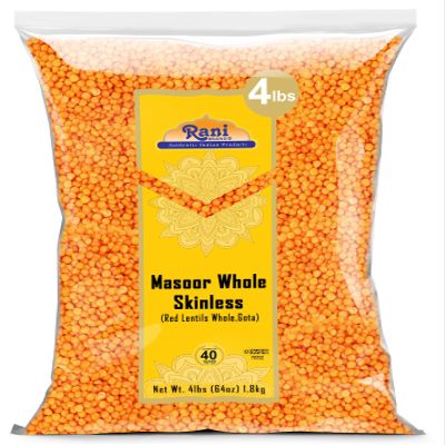 Rani Masoor Gota (Football) Indian Red Lentils Skinless 64oz (4lbs) 1.81kg Bulk ~ All Natural | Gluten Friendly | NON-GMO | Kosher | Vegan | Indian Origin
