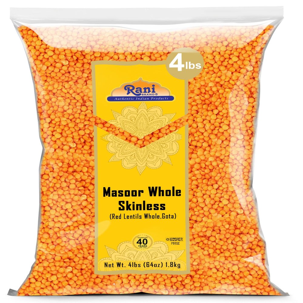 Rani Masoor Gota (Football) Indian Red Lentils Skinless 64oz (4lbs) 1.81kg Bulk ~ All Natural | Gluten Friendly | NON-GMO | Kosher | Vegan | Indian Origin