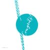 Andaz Press Circle Gift Tags, Whimsical Style, Congrats!, Aqua, 24-Pack view 1