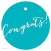 Andaz Press Circle Gift Tags, Whimsical Style, Congrats!, Aqua, 24-Pack view 2