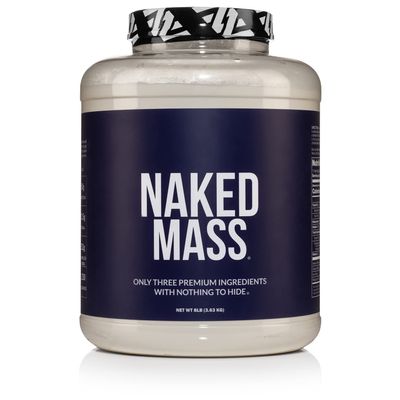 NAKED Mass - Natural Weight Gainer Protein Powder - 8 LB Bulk, GMO Free, Gluten Free & Soy Free. No Artificial Ingredients - 1,250 Calories per Serving