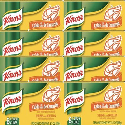 Knorr Bouillon Cubes, Shrimp 3.1 oz -- 8 Boxes With 8 Cubes Per Box
