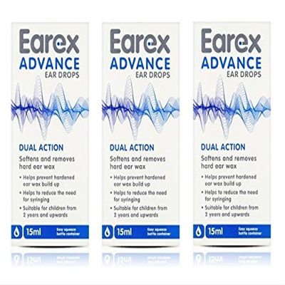 Earex Advance Ear Wax Removal Drops- Dual Action 12ml x3