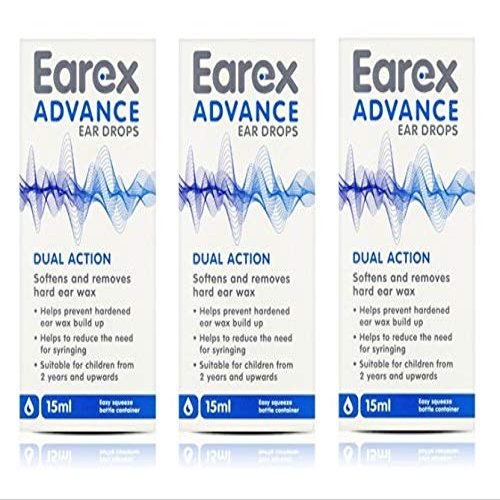 Earex Advance Ear Wax Removal Drops- Dual Action 12ml x3