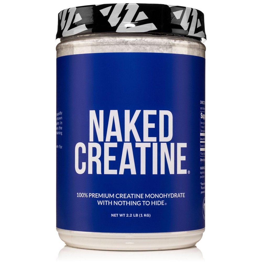 NAKED Pure Micronized Creatine Monohydrate  200 Servings, 1,000g Bulk  Vegan, Non-GMO, Gluten & Soy Free - Muscle Building, Strength Training, Gym & Fitness Supplement