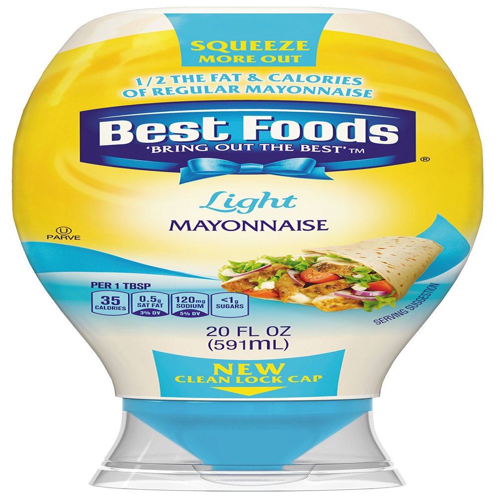 Best Foods Mayonnaise, Light Squeeze, 20 Ounce (Pack of 12)
