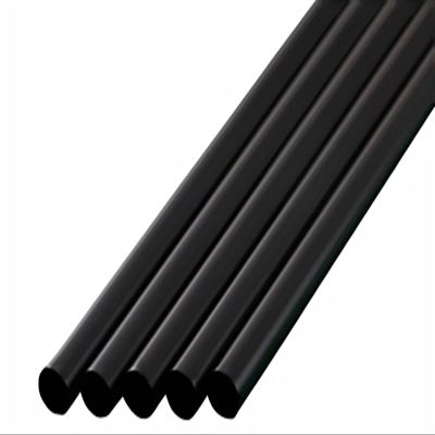 Shibase Industries 504 Straws for Juice, Straight, 0.2 x 8.3 inches (6 x 21 cm), No Packaging, 500 Pieces, Black, Made in Japan