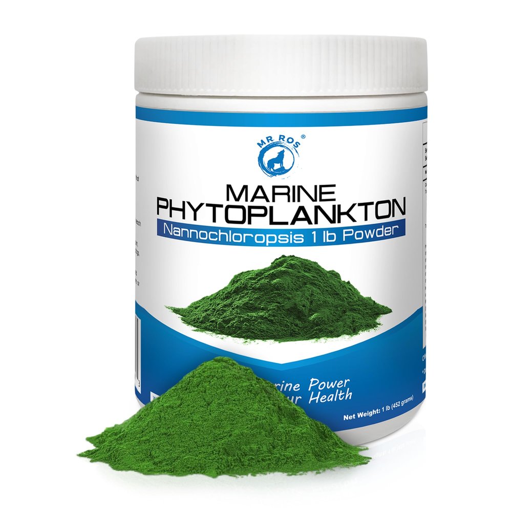 Marine Super Greens Powder for Dogs & Humans Pure Phytoplankton, Omega-3 EPA, Antioxidants, Protein, Vitamins & Minerals Skin, Coat, Vitality & Immune Support 1 lb Bulk