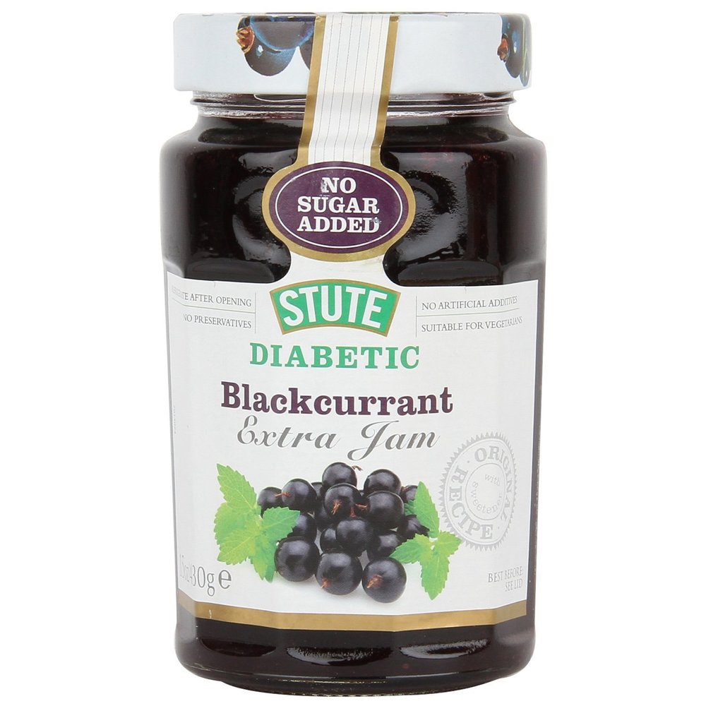 (2 Pack) - Stute - Diabetic Blackcurrant Jam | 430g | 2 PACK BUNDLE