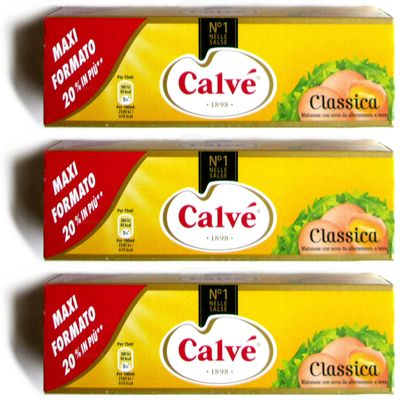 Calv: "Classica" Italian Mayonnaise 6.25 Fluid Ounce (185ml) Package (Pack of 3) [ Italian Import ]