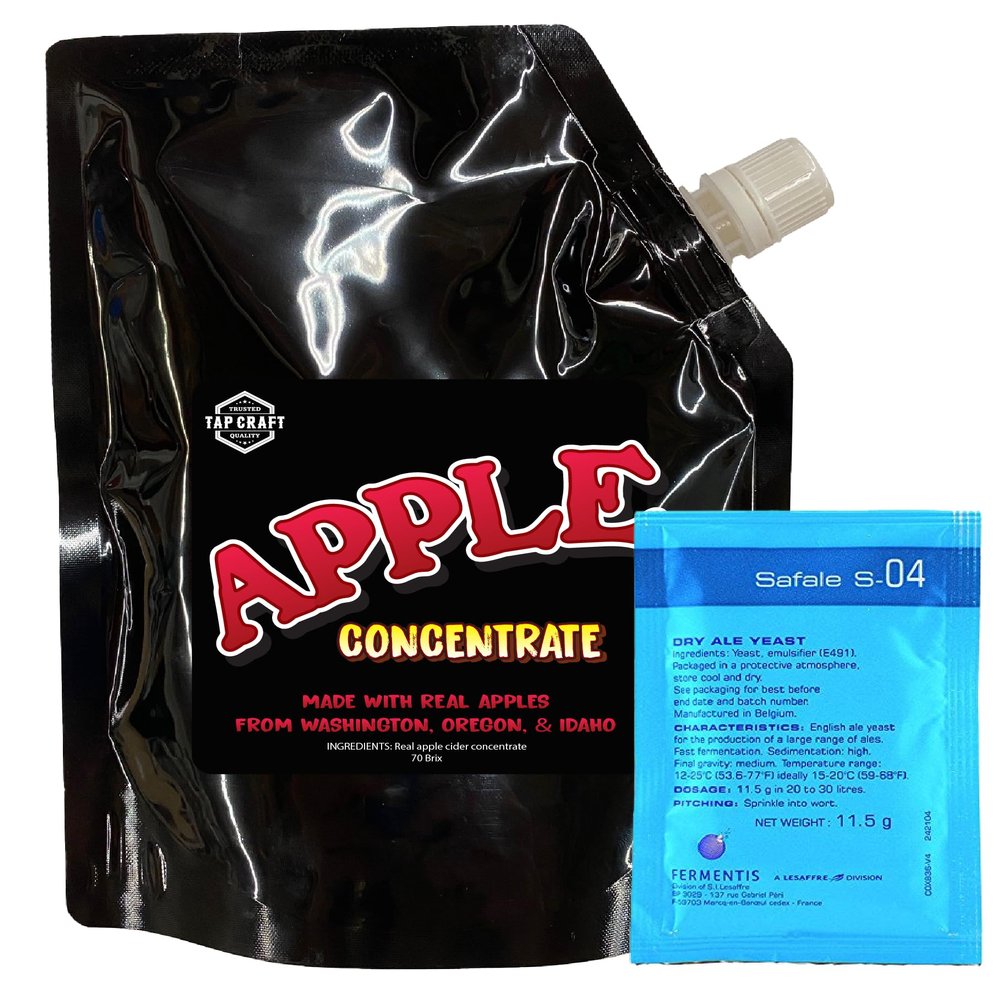 HomeBrewStuff - One Gallon Hard Apple Cider Recipe Refill Kit - 100% Apple Juice Concentrate - At Home Cider Making Kit - Comes With all The Ingredients You Need To Make Your Refill Cider