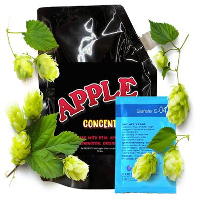 HomeBrewStuff - One Gallon Hard Hopped Apple Cider Recipe Refill Kit - 100% Apple Juice Concentrate - Fresh Hops - At Home Cider Making Kit - Comes With all The Ingredients You Need To Make Your Refill Cider