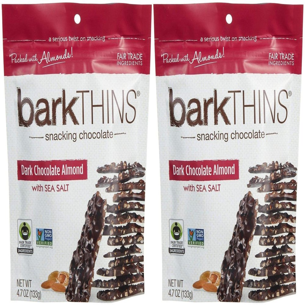 barkTHINS Snacking Chocolate - Dark Chocolate Almond w/ Sea Salt - 4.7 oz - 2 pk