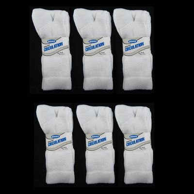 12 Pairs Diabetic Crew Circulation Socks Health Cushioned Support Mens Sz 9-11