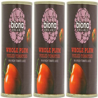 Biona Organic Whole Peeled Tomatoes 400g-3 Pack