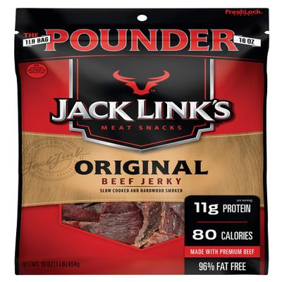 Jack Link's Meat Snacks Beef Jerky, Original, 16 Ounce (Pack of 1)