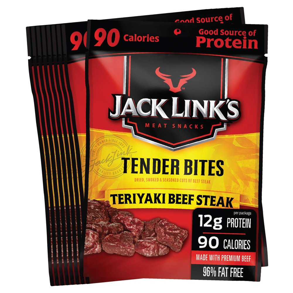 Jack Link's Premium Cuts Beef Steak Tender Bites, Teriyaki, 1.25 Ounce (Pack of 10)
