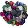 3 Pounds Brazilian Tumbled Polished Natural and Dyed Stones Assorted Mix - Extra Small Size - 0.50" to 1" - Average 0.75" view 1