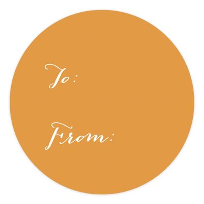 Andaz Press Circle Gift Labels, Whimsical Style, to/from, Orange, 40-Pack