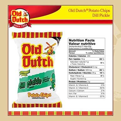 Old Dutch Dill Pickle Chips 2 Large Bags (Imported From Canada)