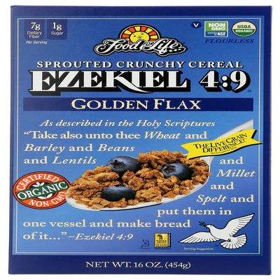 Food For Life Ezekiel 4:9 Organic Sprouted Grain Cereal, Golden Flax, 16-Ounce Boxes (Pack of 6) by Food for Life