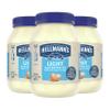 Hellmann's Light Mayonnaise 3 Count Light Mayo For a Creamy Condiment for Sandwiches and Simple Meals 60% Less Fat and Calories than Regular Mayonnaise 30 oz view 1