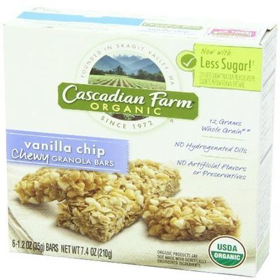 Cascadian Farm Organic Chewy Granola Bar, Vanilla Chip, 6-1.2oz Bars (Pack of 4) by Cascadian Farm