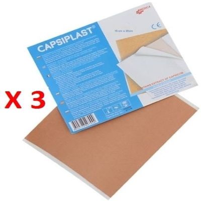 CAPSIPLAST x 3 Pain-relieving plaster 15sm / 25sm (capsicum extract belladonna)