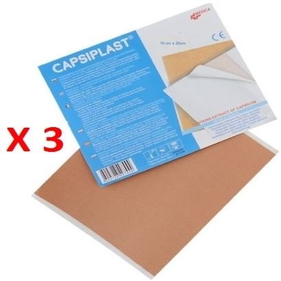 CAPSIPLAST x 3 Pain-relieving plaster 15sm / 25sm (capsicum extract belladonna)