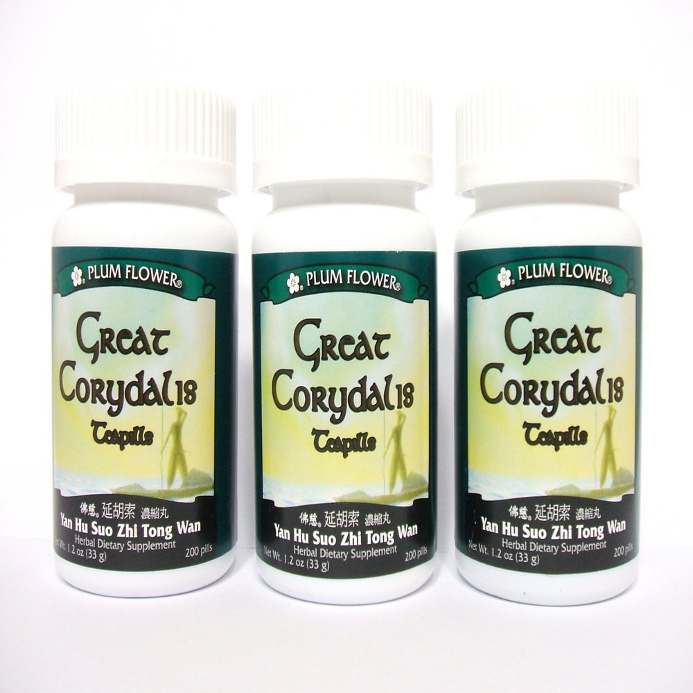 3 Pack of Great Corydalis Teapills, Yan Hu Suo Zhi Tong Wan, 3 X 200 Pills