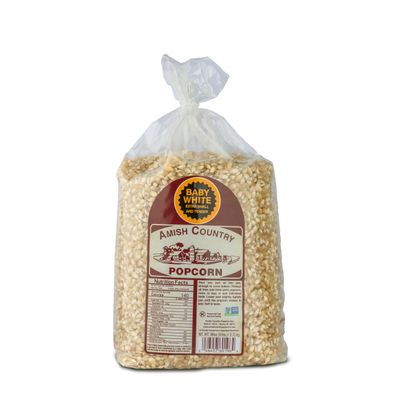Amish Country Popcorn | 6 lb Bag | Baby White Popcorn Kernels | Small & Tender Popcorn | Old Fashioned, Non-GMO and Gluten Free (Baby White - 6 lb Bag)