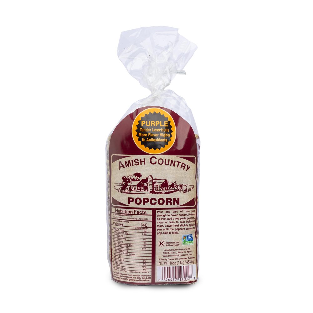 Amish Country Popcorn | 1 lbs Bag | Purple Popcorn Kernels | Old Fashioned, Non-GMO and Gluten Free (Purple - 1 lbs Bag)