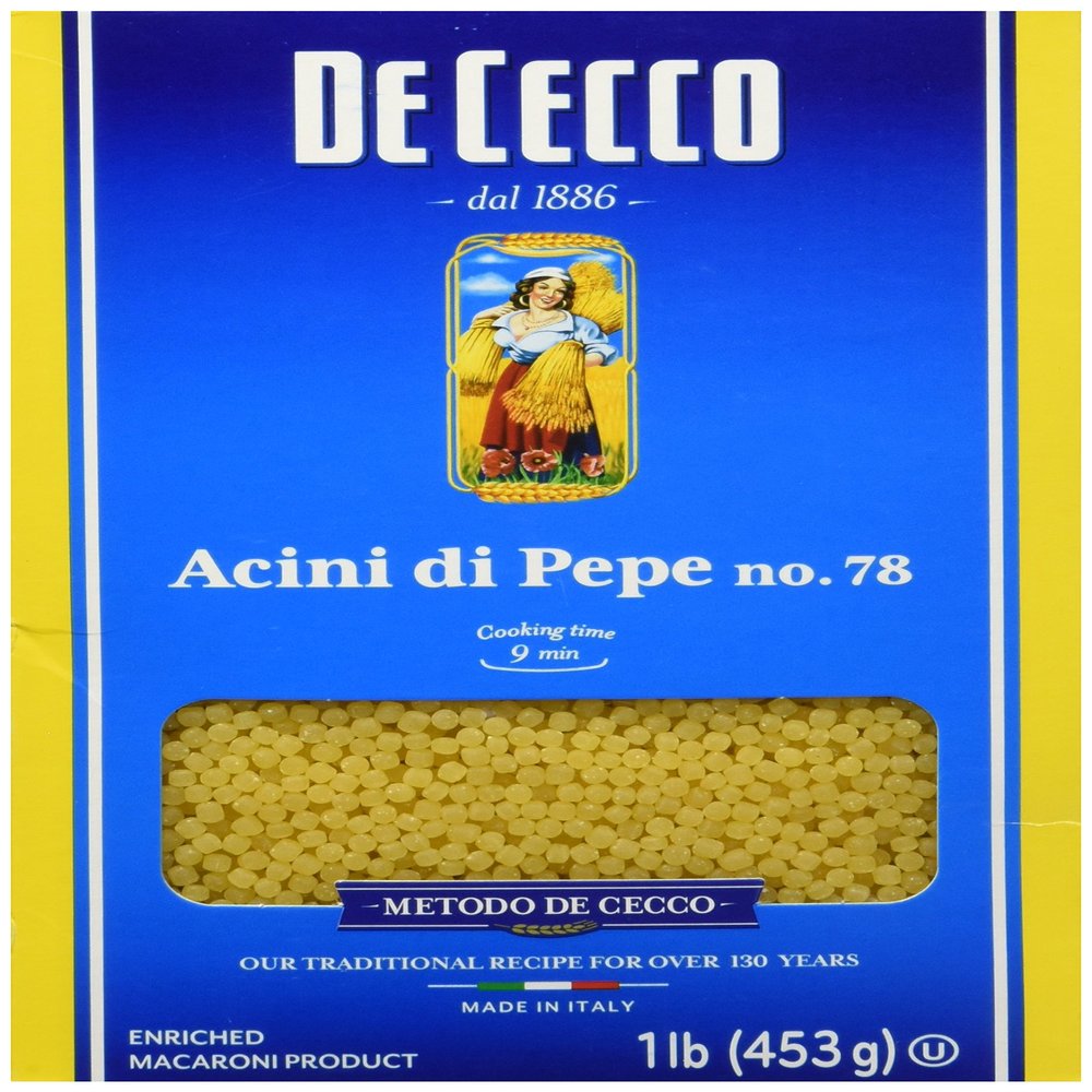 De Cecco Semolina Pasta, Acini Di Pepe No.78, 1 Pound