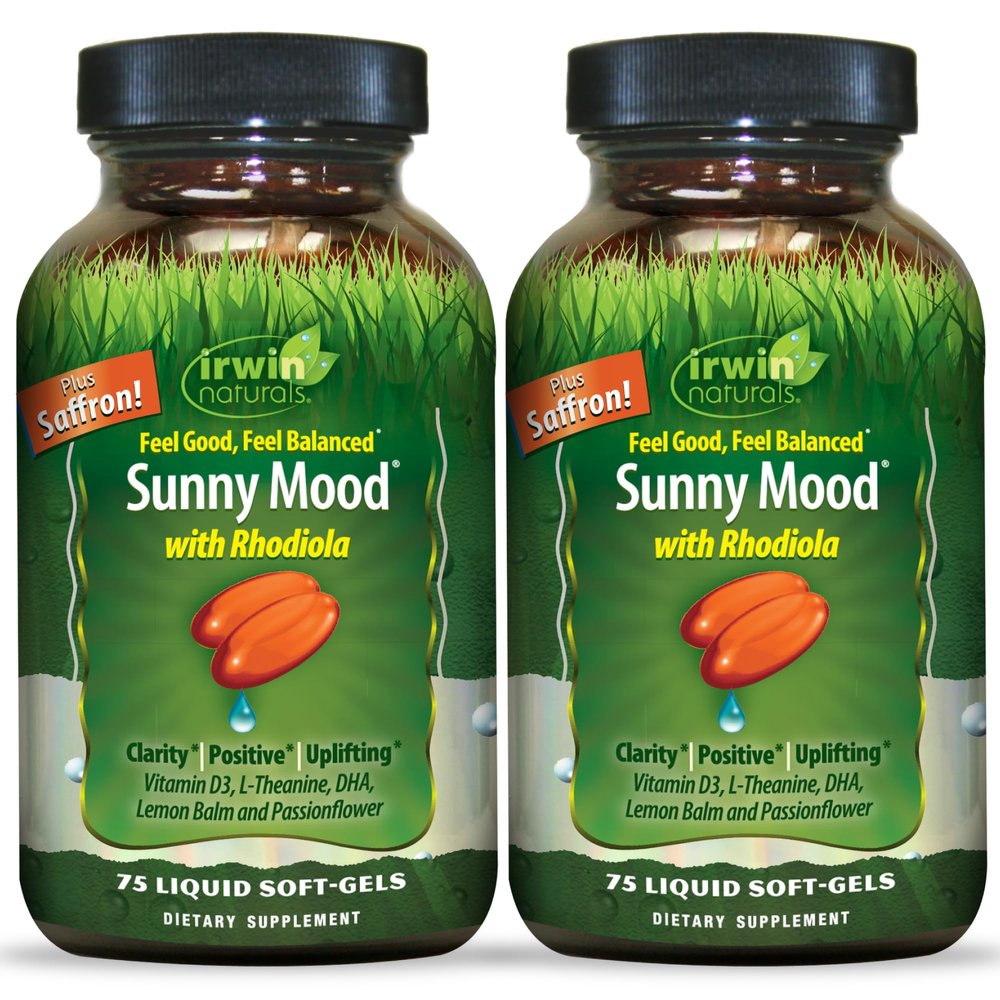 Irwin Naturals Sunny Mood - 75 Liquid Soft-Gels (2 Pack)