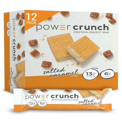 Power Crunch Protein Wafer Bars, High Protein Snacks with Delicious Taste, Salted Caramel, 1.4 Ounce (12 Count)