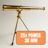 MAXIMIZE Antique-Styled 14" (35.6 cm) Brass Telescope | 10x Magnification | 30 mm Lens | Matching Tripod with Rubber Feet | Portable Design with Belt Pouch view 2